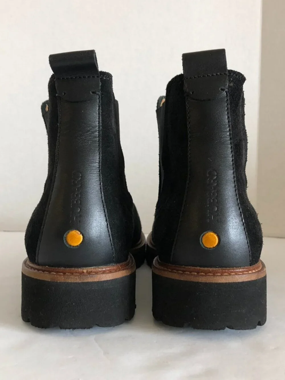 Samuel Hubbard Black Suede Chelsea Boots Leather Lining Pull on Portugal US 7